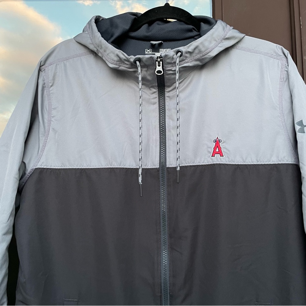 Under Armour Light/Dark Grey LA Angels Full-Zip Hooded Jacket M